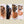 Four different hair clip sizes on a person with varying hairstyles.