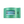 Striped green and blue hair clip with a brand logo on a white background