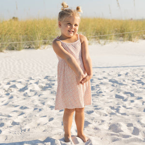 Pink Daisy Ribbed Bamboo Sundress