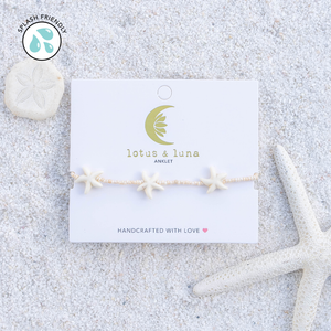 White Seastar Seed Bead Anklet
