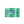 Striped green and blue hair clip with a brand logo on a white background