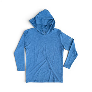 Blue hoodie on a white background
