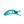 Blue hair clip with green accents on a white background