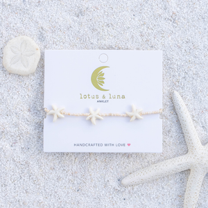 White Seastar Seed Bead Anklet